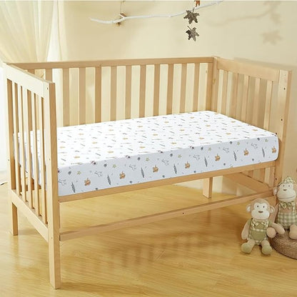 100% Cotton Muslin crib sheets for Boys and Toddler, Soft and Breathable, crib sheets girl Snug Fit, Machine Washable, Multiple Colors, Animal Muslin Size 28"x52"x9"