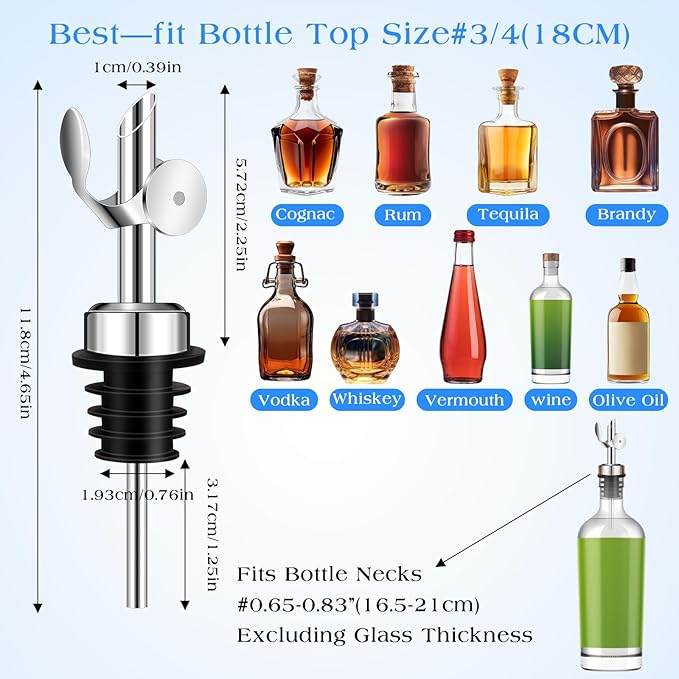 2pcs Auto Flip Olive Oil Spout,Bottle Pourers for Alcohol,Oil Dispenser For Kitchen,Olive Oil Dispenser Spout,Liquor Bottle Pourers,for Liquor, Vinegar, Coffee Syrup