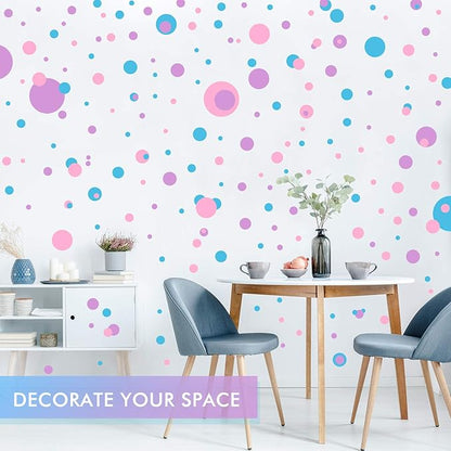 Zonon 264 Pieces Polka Dots Sticker Circle Wall Decal for Bedroom, Playroom Decor Removable Vinyl Stickers Dots Wall Decals