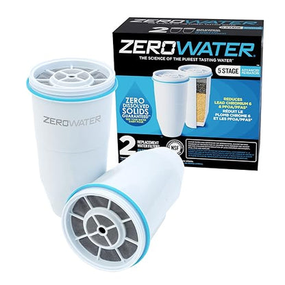 ZeroWater 22 Cup Ready-Read 5-Stage Water Filter Dispenser (Model 12345) + ZeroWater Official Replacement Filter - 5-Stage Filter Replacement