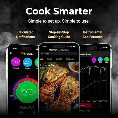 [NEW] MEATER SE: Wireless Smart Meat Thermometer with Bluetooth | Measures Internal & Ambient Temp | Perfect for Oven, Grill, Kitchen, BBQ, Rotisserie, Air Fryer | Equipped with Black Charger