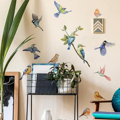 Colorful Bird Wall Decals - 30" x 90" Vinyl Wall Art for Home, Bedroom, Nursery Decor