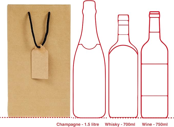 2 Bottle Wine Gift Bag, 7.15x4x13 Inch, 24Pcs Double Wine Bottle Gift Bag, 2 Bottle Wine Bag, Wine Gift Bags for 2 Bottles