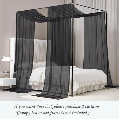 Akiky Bed Canopy Curtains Black Sheer Canopies Bed Drapes Sheer Scarf Valance 1 Canopy Panel Twin Size Bed Scarf Valance Home décor