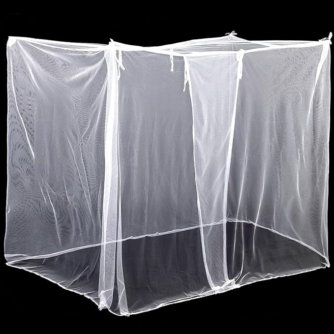 4 Corners Mosquito Net for Bed Mosquiteros para Camas Bed Netting Canopy Rectangular Mosquito Mesh for Camping Home Outdoor Travel Dormitory Decor (L)