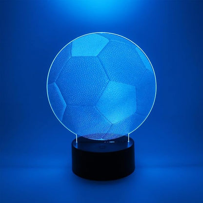 3D Optical Illusion Night Light Bedroom Home Office Decoration 7 Colors Changing Touch Control Birthday Christmas Gifts (Soccer Shape)