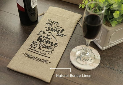 PANCHH Wine Bag for Wine Bottle Housewarming Gifts Present for Women, Cute Housewarming Party Gift Idea for New Home House -Perfect Realtor House Warming Closing Gift for Client or New Home Owner