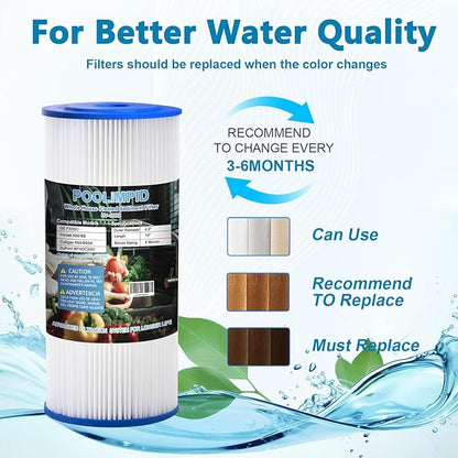 10" x 4.5" Whole House Water Filter, Compatible with GE FXHSC, GXWH40L, GXWH35F, Culligan R50-BBSA, American Plumber W50PEHD, W10-PR, 5 Micron, High Flow Sediment Filters,2 Pack