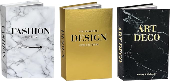 Neutral Home Books Decor Display for Living Room and Office Fashion Decorative Book，Hardcover Fake Decorative Books for Coffee Tables and Shelves(gold)