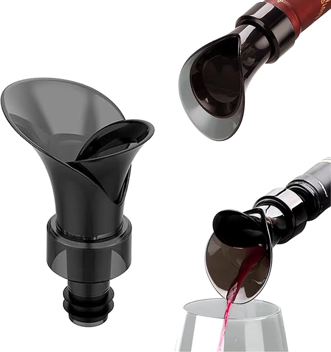 2 in 1 Wine Stopper Pourer, Wine Accessories Bottle Corks Keeps Wine Fresh, No Drip No Spill - Perfect Fit for Every Wine Bottle (1pcs)