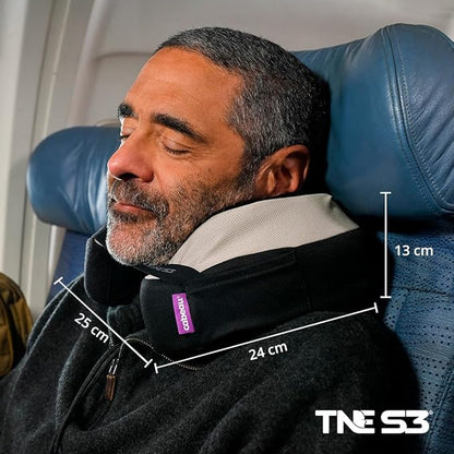 Cabeau The Neck's Evolution, TNE S3 Travel Neck Pillow Memory Foam Airplane Pillow - Neck Pillow with Attachment Straps - 360-Degree Support for Travel, Home, Office, and Gaming - (Cairo Tan)