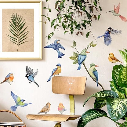 Colorful Bird Wall Decals - 30" x 90" Vinyl Wall Art for Home, Bedroom, Nursery Decor