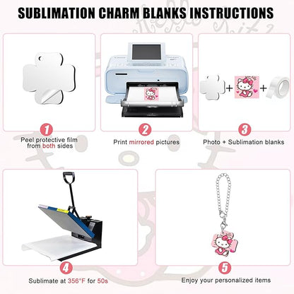 15 Sets Sublimation Charms Accessories for Stanley Cup Sublimation Keychain Blanks Bulk MDF Sublimation Key Chains Charm Blanks for Tumblers with Handle for DIY Crafts Gift (Leaf)