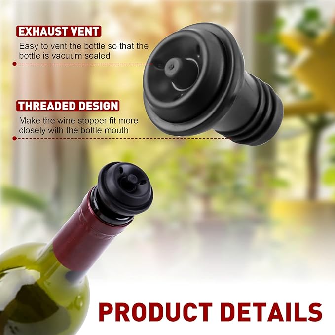 20 Pieces Wine Stoppers with Vacuum Pump Wine Preserver Vacuum Bottle Stopper Wine Keeper Wine Vacuum Stoppers Wine Saver Vacuum Pump for Kitchen Home Bar Office, Gifts for Wine Lovers