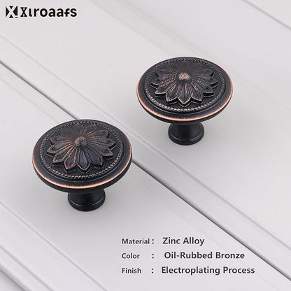 10 Pack Oil Rubbed Bronze Cabinet Dresser Drawer Knobs,1-2/5"Rustic Bronze Knobs Handles for Cabinets and Drawers Kitchen Knobs for Dresser Drawers Bathroom Cabinet Door Knobs Bronze