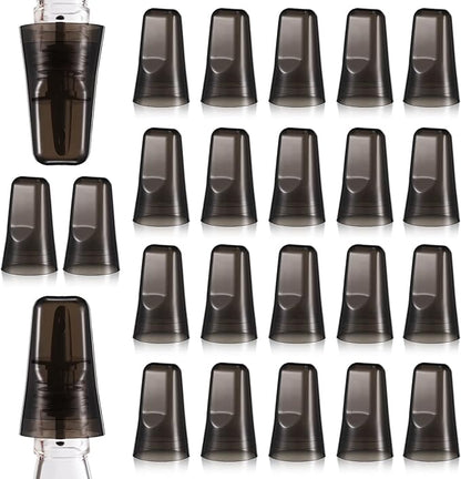 Chengu 24 Pieces Pour Spout Covers Translucent Liquor Pourer Covers Universal Bottle Pour Dispenser Liquor Bottle Covers Liquor Bottle Covers Bottle Cover Dust for Home Kitchen Supplies (Black)