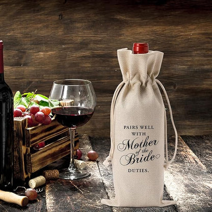 YUANHAO Mother Of the Bride Wine Bag, Engagement Wine Bag, Engagement Gifts for Couples Women Men, Pairs Well With Planning a Wedding Wine Bag