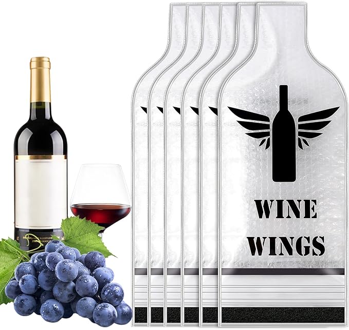 yhvoedy Wine Bags for Travel, Reusable Wine Bottle Travel Protector Bags, Airplane Car Cruise,Double Layer Leak Proof, wine bottle travel protector bags, Travel Wine Bags for Suitcase Luggage (6)