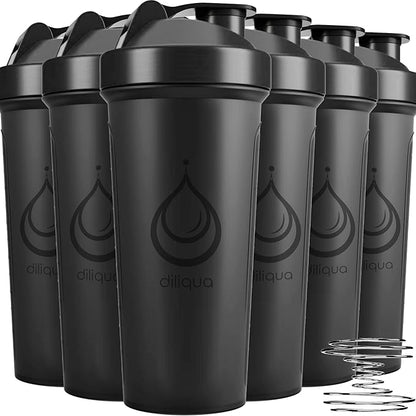 -6 PACK- Shaker Bottles for Protein Mixes | BPA-Free & Dishwasher Safe | 6 Large 24 oz protein shaker bottle | Shaker Cups for protein shakes | Blender Shaker Bottle Pack