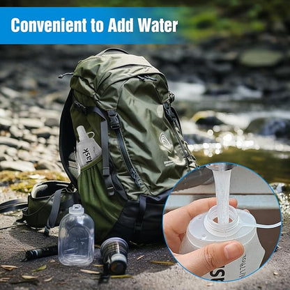 150ML Soft Flask, Running Water Bottle Foldable TPU Hydration Flask for Running Hydration Pack Cycling Hiking Marathon, Clear