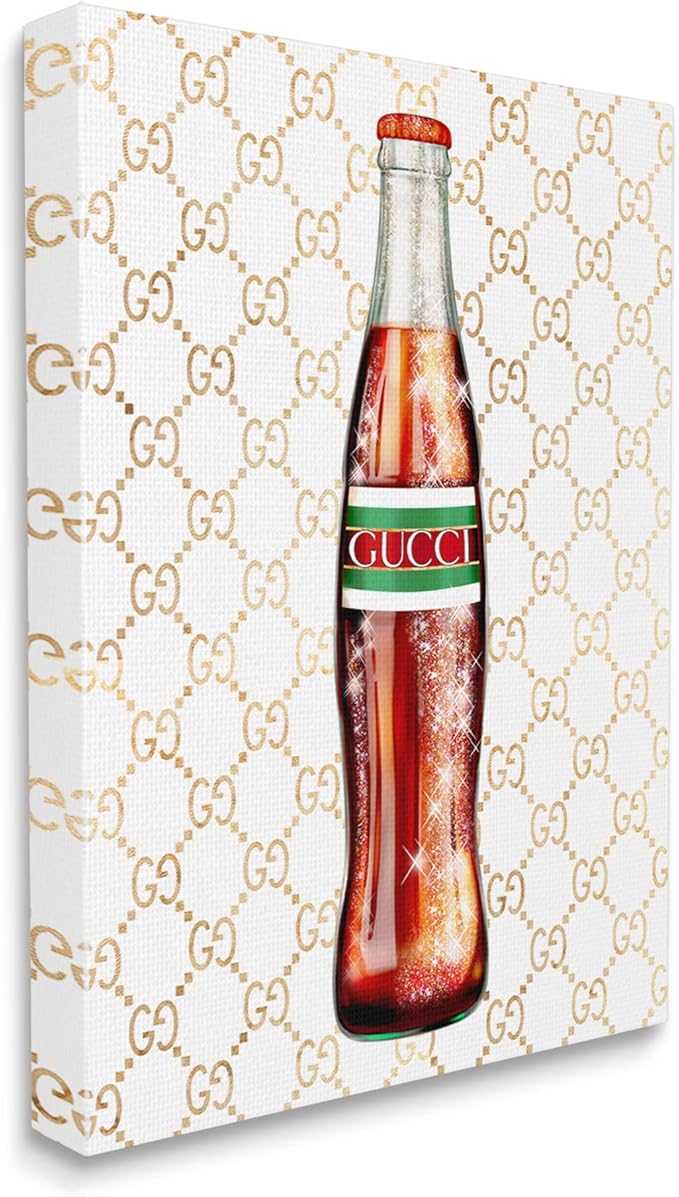 Stupell Industries Stylish Cola Bottle Kitchen Glam Fashion Pattern Canvas Wall Art, Design By Ziwei Li