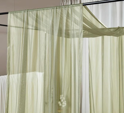 Akiky Bed Canopy Curtains Sage Green Sheer Canopies Bed Drapes Sheer Scarf Valance 1 Canopy Panel Twin Size Bed Scarf Valance Home décor