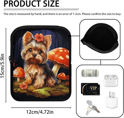 Yorkshire Terrier Water Bottle Pouch with Adjustable Strap Tumbler Cup Pouch for 40oz Stanley Accessories Mushroom Tumbler IceFlow Storage Holder