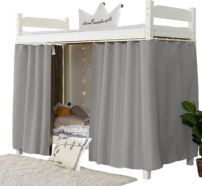 Dorm Home Solid Thicken Bunk Blackout Bed Curtains Cloth Bed Canopy Students Single Sleeper，2panels