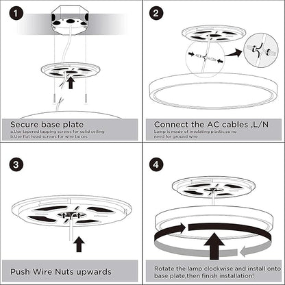 TALOYA 6 Pack 15.8 inch LED Flush Mount Ceiling Light, 36W Daylight Ceiling Light, White Flush Mount Light for Bedroom, Living Room, Kitchen, Non-dimmable