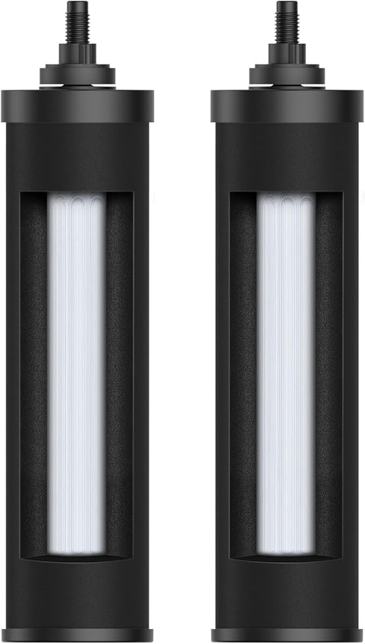 [New Upgraded Ultrafiltration] AQUACREST Black Water Filter, Replacement for Berkey® BB9-2® Black Purification Elements, Berkey® Gravity Water Filter System, 2 Pack