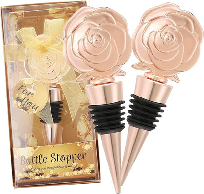 10 PCS Rose Wine Stoppers Party Decoration Wine Bottle Stopper Fits Standard Bottles, Rubber Seal,Suitable for Family Dinner, Wedding Party, Party Decoration, Party Reception