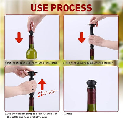 20 Pieces Wine Stoppers with Vacuum Pump Wine Preserver Vacuum Bottle Stopper Wine Keeper Wine Vacuum Stoppers Wine Saver Vacuum Pump for Kitchen Home Bar Office, Gifts for Wine Lovers