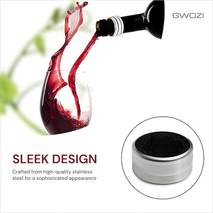 Wine Drip Collar - Stainless Steel Wine Drip Ring - Leakproof Wine Collar Drip Ring - Wine Bottle Drip Collar for Bar and Home, 4 Pcs