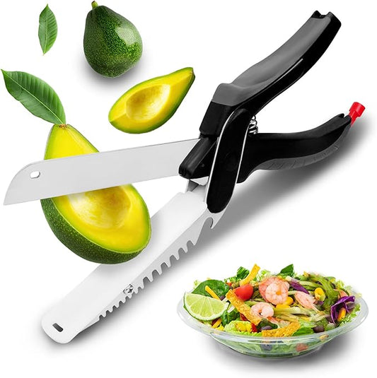 Vegetable Cutter, Kitchen Scissors All Purpose for Cutting Meat,Vegetable,Fruit,Salad,Chicken,Sharp Heavy Duty Shears with Cutting Board,Dishwasher Safe,Food Scissors Veggie Chopper Kitchen Gadgets