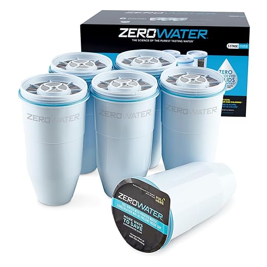 ZeroWater 52-Cup Ready-Read 5-Stage Water Filter Dispenser & Official Replacement Filter - 5-Stage 0 TDS Filter Replacement - System IAPMO Certified to Reduce Lead, Chromium