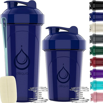 -2 PACK- 28 oz & 20 oz Shaker Bottles for Protein Mixes | BPA-Free & Dishwasher Safe |small protein shaker bottle | Shaker Cups for protein shakes | Blender Shaker Bottle Pack