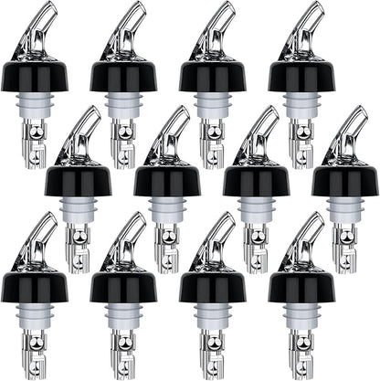 Automatic Measured Bottle Pourers Pack of 12 Liquor Bottle Pourers 1 oz (30 mL) Quick Shot Spirit Measure Wine Pourer Spouts Drinks Wine Cocktail Whiskey Dispenser Bartender Home Bar Tools (12pcs)