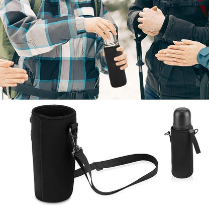 Yosoo Water Bottle Sleeve Portable Neoprene Water Drink Carrying Pouch Bag with Shoulder S for Outdoor Camping Hiking Fishing(19cm)