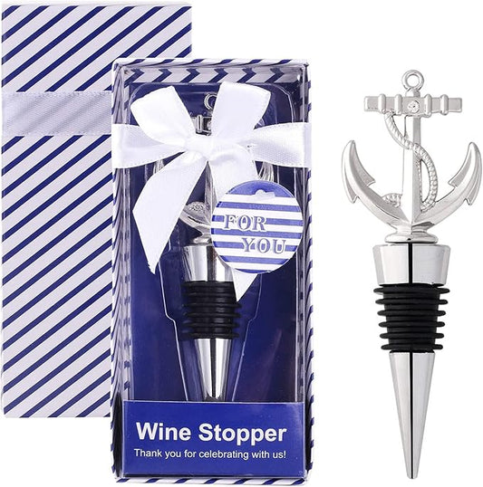 12PCS Funny Anchor Stopper Wine and Beverage Party Favors for Bridal Beach Themed Wine Stoppers Nautical Wine Stoppers Holiday Birthday Party Decor (12,Anchor Stopper)