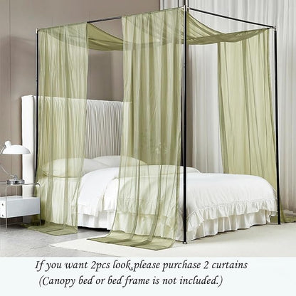 Akiky Bed Canopy Curtains Sage Green Sheer Canopies Bed Drapes Sheer Scarf Valance 1 Canopy Panel Twin Size Bed Scarf Valance Home décor