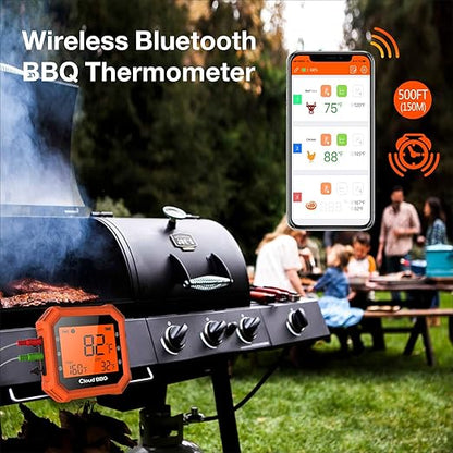 500FT Digital Meat Thermometer Wireless Thermometer with Multy Probes Bluetooth Thermometer Kitchen Thermometer for Smoker Grilling Oven (FS-51)