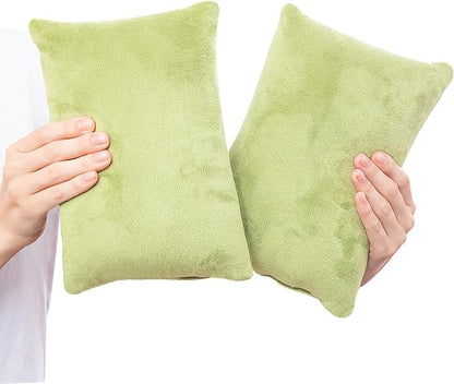 2 Pack Small Pillow, Memory Foam Mini Pillow 11 X 7 Inches for Travel, Sleeping, Nap and Neck, Knee, Lumbar Support, Tiny Pillow Cushion for Pet, Dogs (Sage Green)