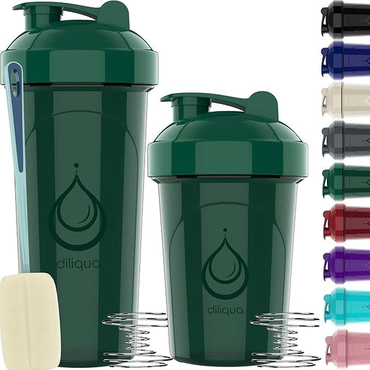 -2 PACK- 28 oz & 20 oz Shaker Bottles for Protein Mixes | BPA-Free & Dishwasher Safe |small protein shaker bottle | Shaker Cups for protein shakes | Blender Shaker Bottle Pack