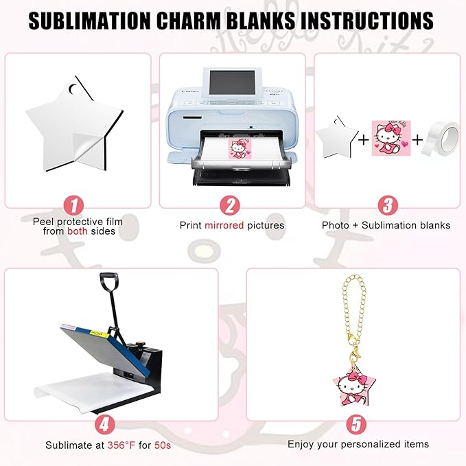 15 Sets Sublimation Charms Accessories for Stanley Cup Sublimation Keychain Blanks Bulk MDF Sublimation Key Chains Charm Blanks for Tumblers with Handle for DIY Crafts Gift (Star)