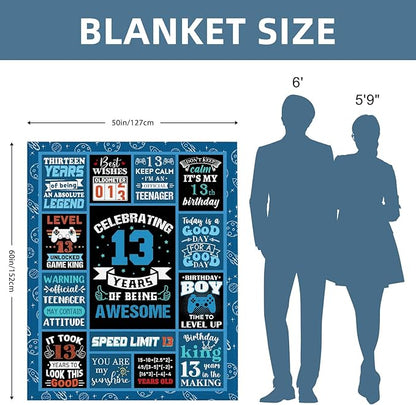 13 Year Old Boy Gifts Birthday Gifts for 13 Year Old Boys, Kids Blanket 50 x 60 Inches Warm Flannel Throw Blankets for Boys 13 Year Old Boy Birthday Gifts Ideas