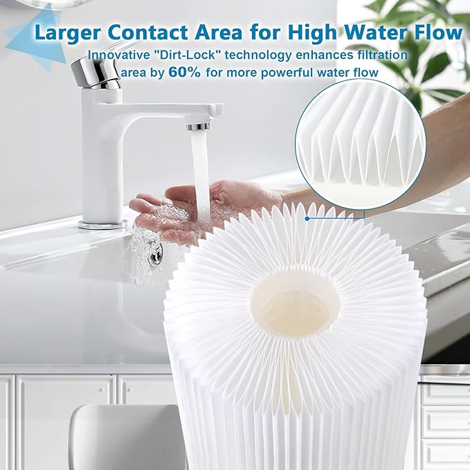 10" x 4.5" Whole House Water Filter, Compatible with GE FXHSC, GXWH40L, GXWH35F, Culligan R50-BBSA, American Plumber W50PEHD, W10-PR, 5 Micron, High Flow Sediment Filters,2 Pack