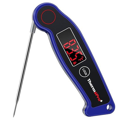 ThermoPro TP19 Waterproof Digital Meat Thermometer for Grilling with Ambidextrous Backlit & Thermocouple Instant Read Thermometer Kitchen Cooking Food Thermometer for Candy Water Oil BBQ Grill Smoker