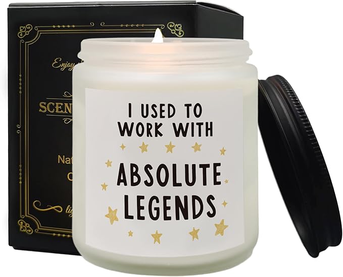 QASHWEY Coworker Leaving Gifts Candle, Farewell Thank You Candles Gifts for Coworkers Boss Women, Coworker Gifts Aromatherapy Candle, I Used to Work with Absolute Legends Jar Candles for Home Scented