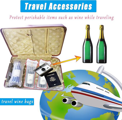 10 Packs Wine Travel Inflatable Bag Airplane - Wine Bottle Travel Protector Bags,Bubble Travel Camping Wrap Pouches Packing for Wine Bottles