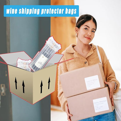 10 Packs Wine Travel Inflatable Bag Airplane - Wine Bottle Travel Protector Bags,Bubble Travel Camping Wrap Pouches Packing for Wine Bottles